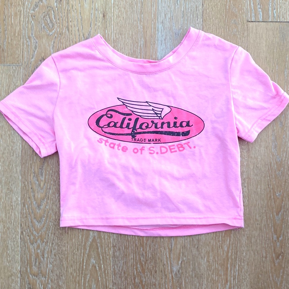 Cute retro pink crop top size small